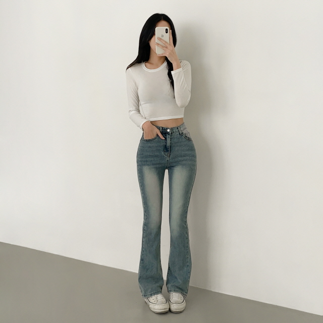 ❤️3일만할인❤️ [3단기장/2XL까지] 브론디 자체보정 청바지 쫀득핏 빈티지워싱 봄 데님 부츠컷 상세 이미지 11