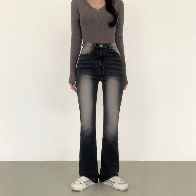 ❤️3일만할인❤️ [3단기장/2XL까지] 브론디 자체보정 청바지 쫀득핏 빈티지워싱 봄 데님 부츠컷 상세 이미지 46