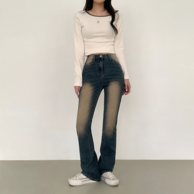❤️3일만할인❤️ [3단기장/2XL까지] 브론디 자체보정 청바지 쫀득핏 빈티지워싱 봄 데님 부츠컷 상세 이미지 36
