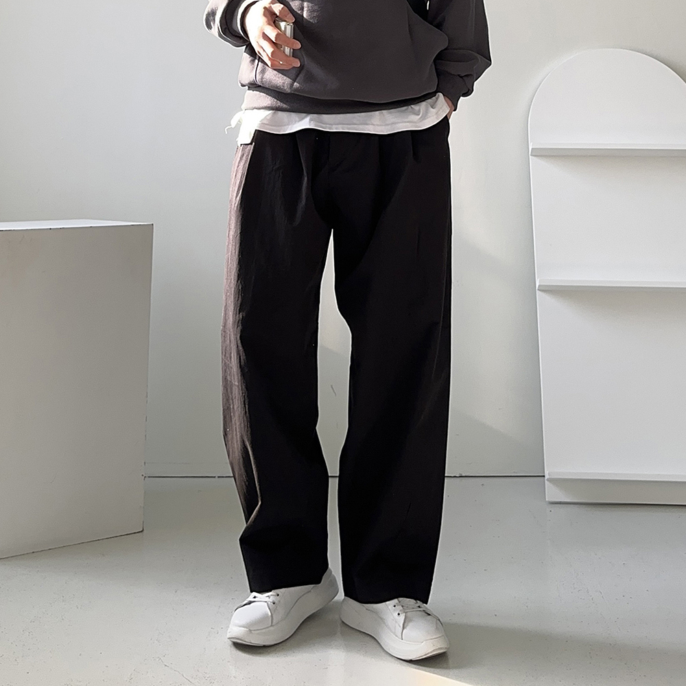 남자와이드팬츠 밴딩 항아리바지 나일론팬츠 남성면바지 - 상세 이미지 2