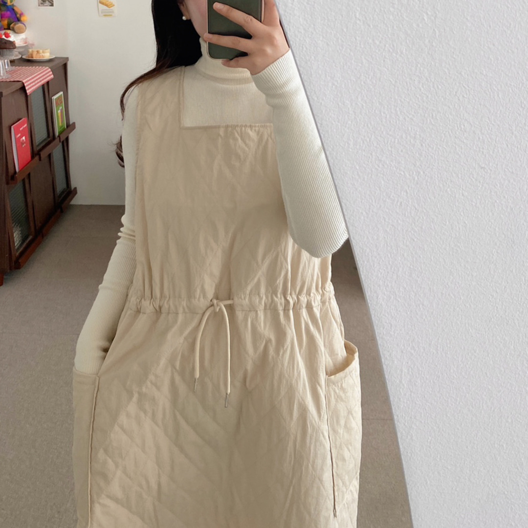 누빔원피스 겨울뷔스티에원피스 임산부옷 이미지 4