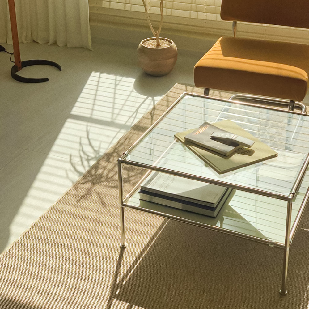 오그레 스테인레스 모듈 가구 2단 소파 테이블 L