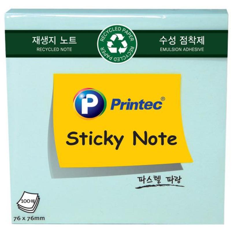 친환경 포스트잇 가로형 재생지 스티키노트 프린텍 100매 - 상세 이미지 4