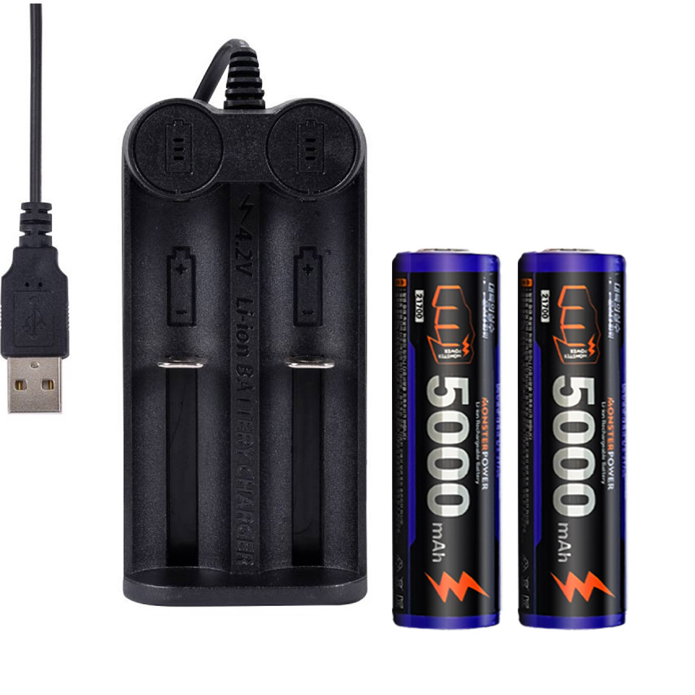 21700 배터리 2개 2구 충전기 세트 C타입 5000mAh 몬스터파워 이미지 6
