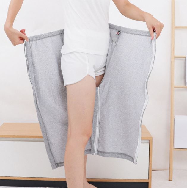 치매환자복 병원복 요양원 노인 성인 어르신 골절 바지 깁스 지퍼 옆트임 기저귀옷 치매복 이미지 3