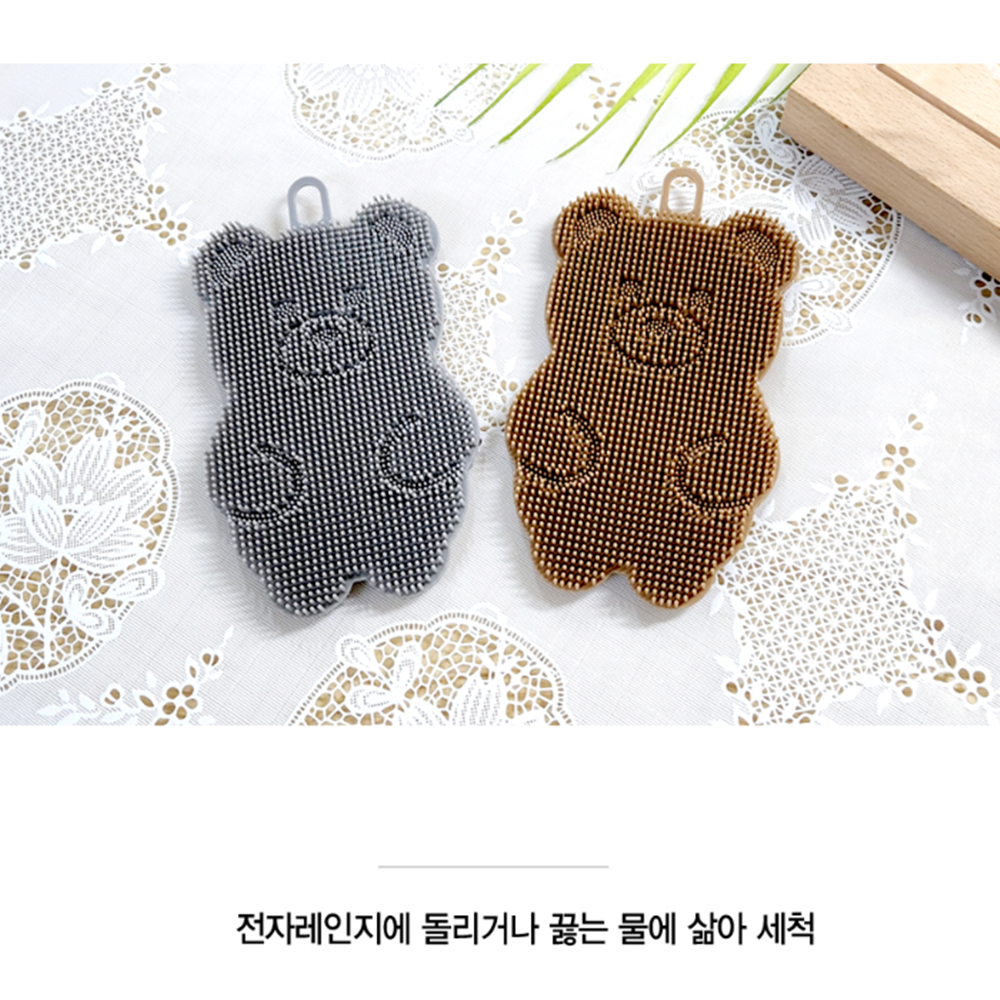 헹굼수세미 거품잘나는 과일세척 실리콘 양면 설거지 수세미 - 상세 이미지 3