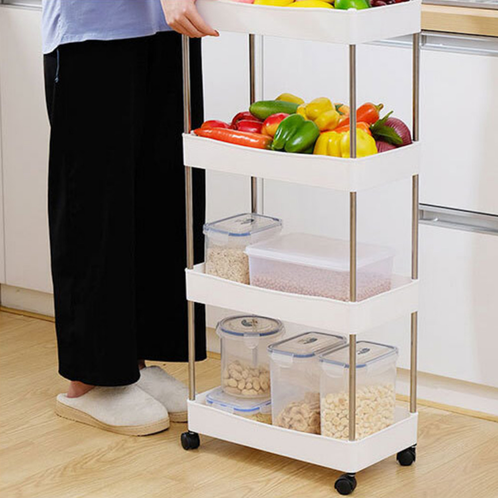 슬라이딩수납장 얇은수납장 폭좁은 틈새 슬림 주방 다용도실 이동식 수납장