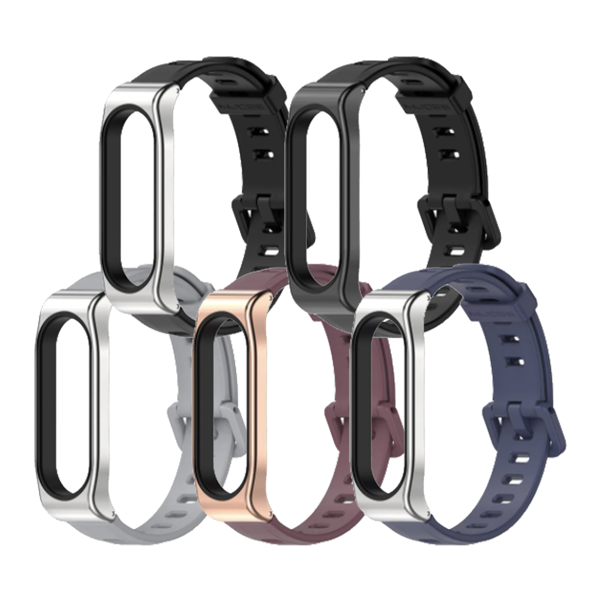 샤오미 미밴드5 6 3 4 TPU 실리콘 스트랩 MIJOBS 정품 와인퍼플 - 상품 이미지