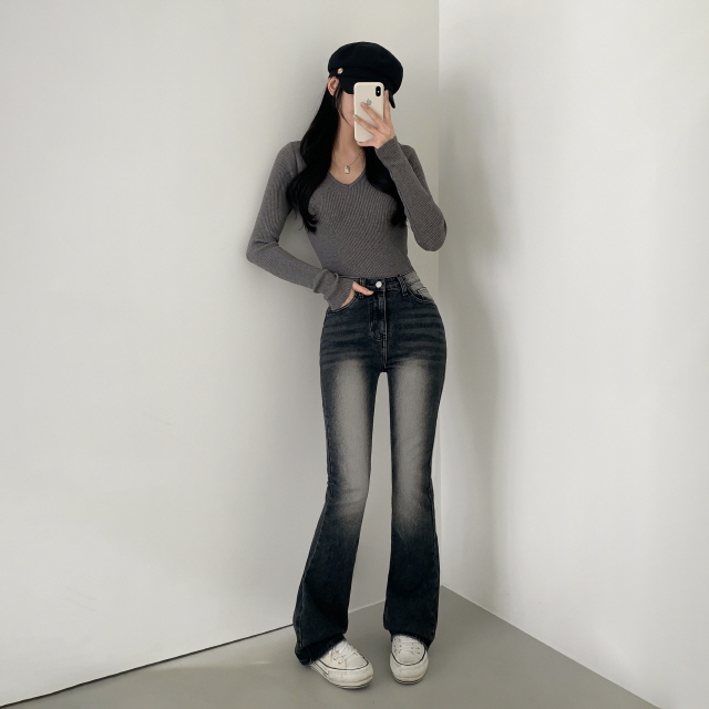 ❤️3일만할인❤️ [3단기장/2XL까지] 브론디 자체보정 청바지 쫀득핏 빈티지워싱 봄 데님 부츠컷 상세 이미지 52