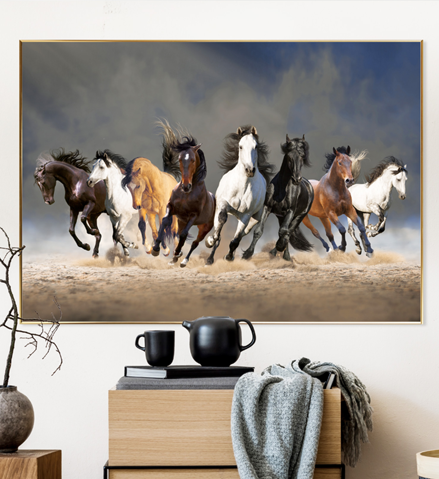 성공을부르는 승진운 출세운 말그림 캔버스 대형 인테리어 액자 금전운 팔마도 직사각형 A4