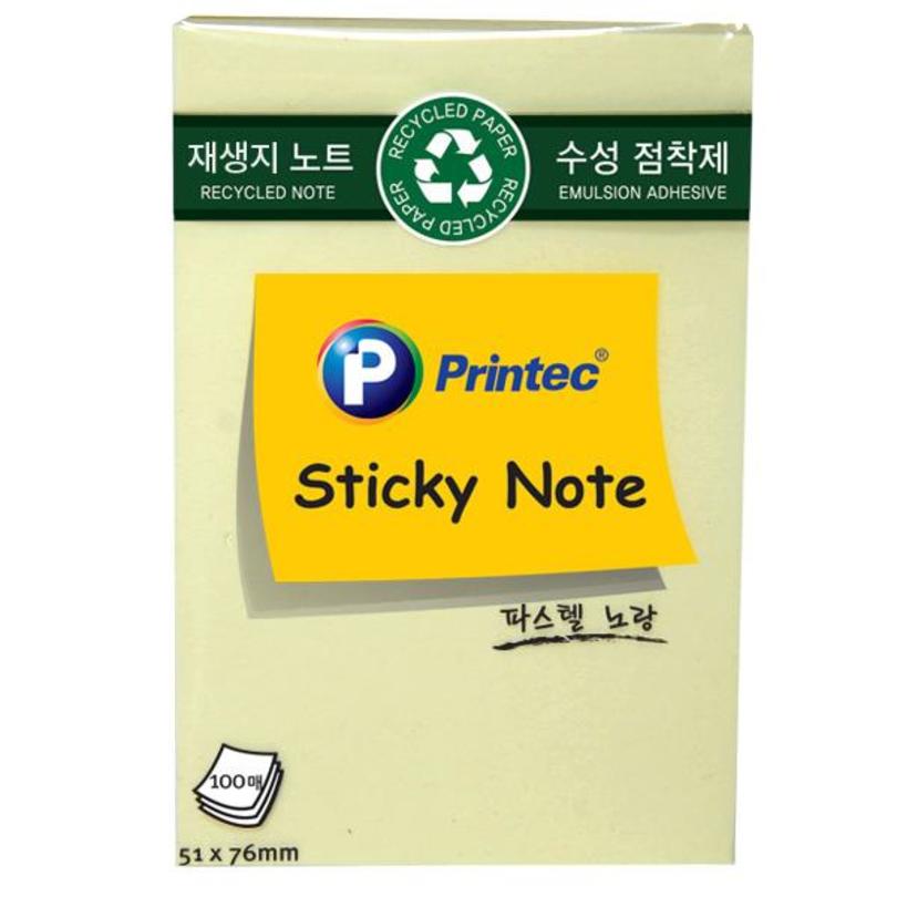 친환경 포스트잇 세로형 재생지 스티키노트 프린텍 100매 - 상세 이미지 3
