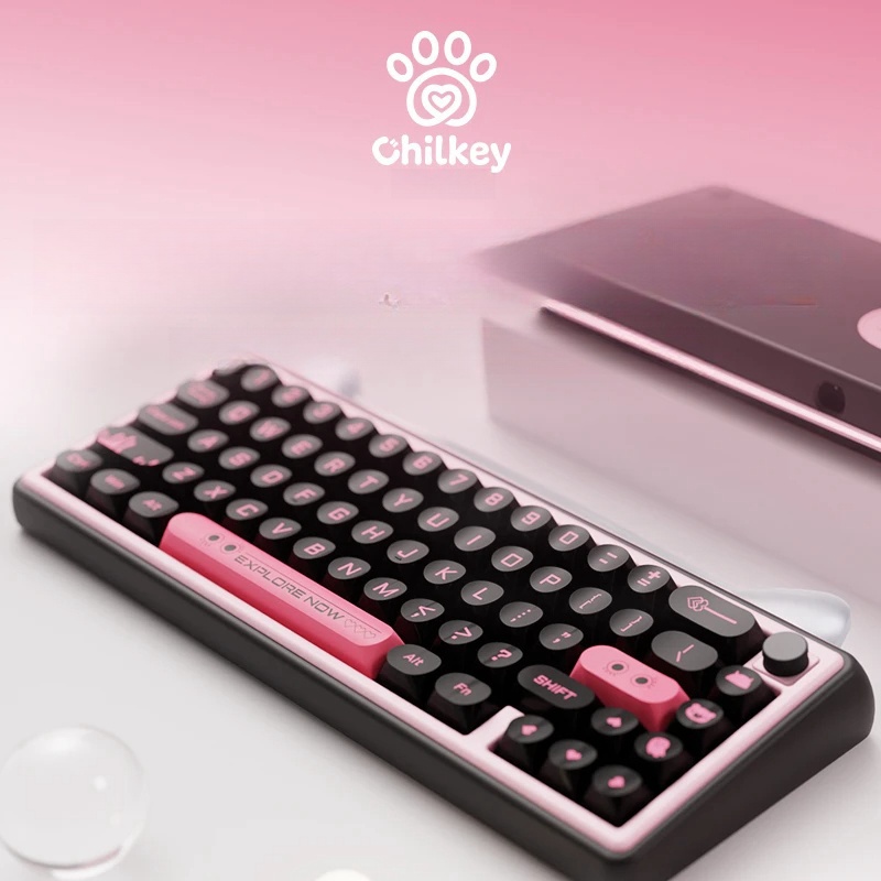 CHILKEY PAW65 고양이 알루미늄 합금 키보드 유무선 기계식키보드 퍼플유니콘 tactile축 - 상세 이미지 2