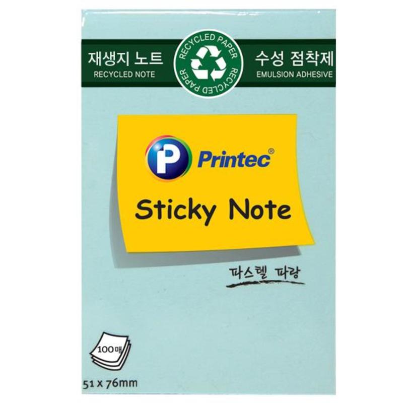 친환경 포스트잇 세로형 재생지 스티키노트 프린텍 100매 - 상세 이미지 4
