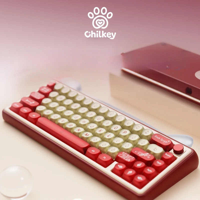 CHILKEY PAW65 고양이 알루미늄 합금 키보드 유무선 기계식키보드 퍼플유니콘 tactile축 - 상세 이미지 3