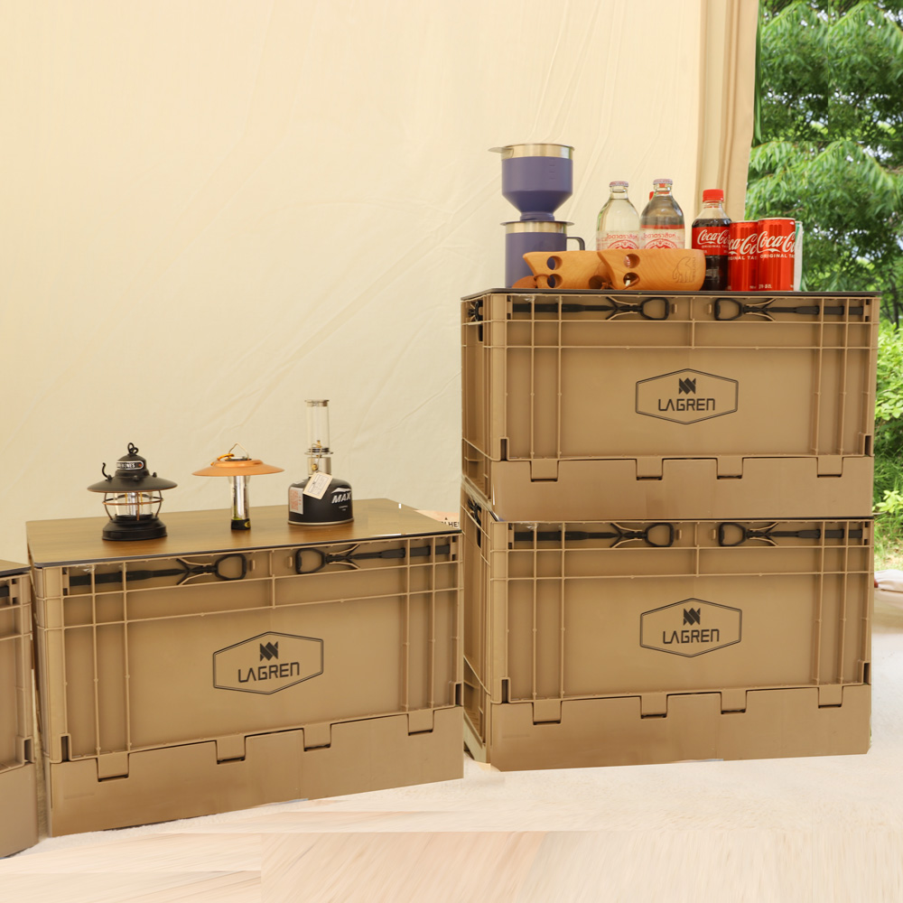 라그렌 폴딩박스 상판SET 캠핑 박스 다용도 수납 정리함 오픈형 52L