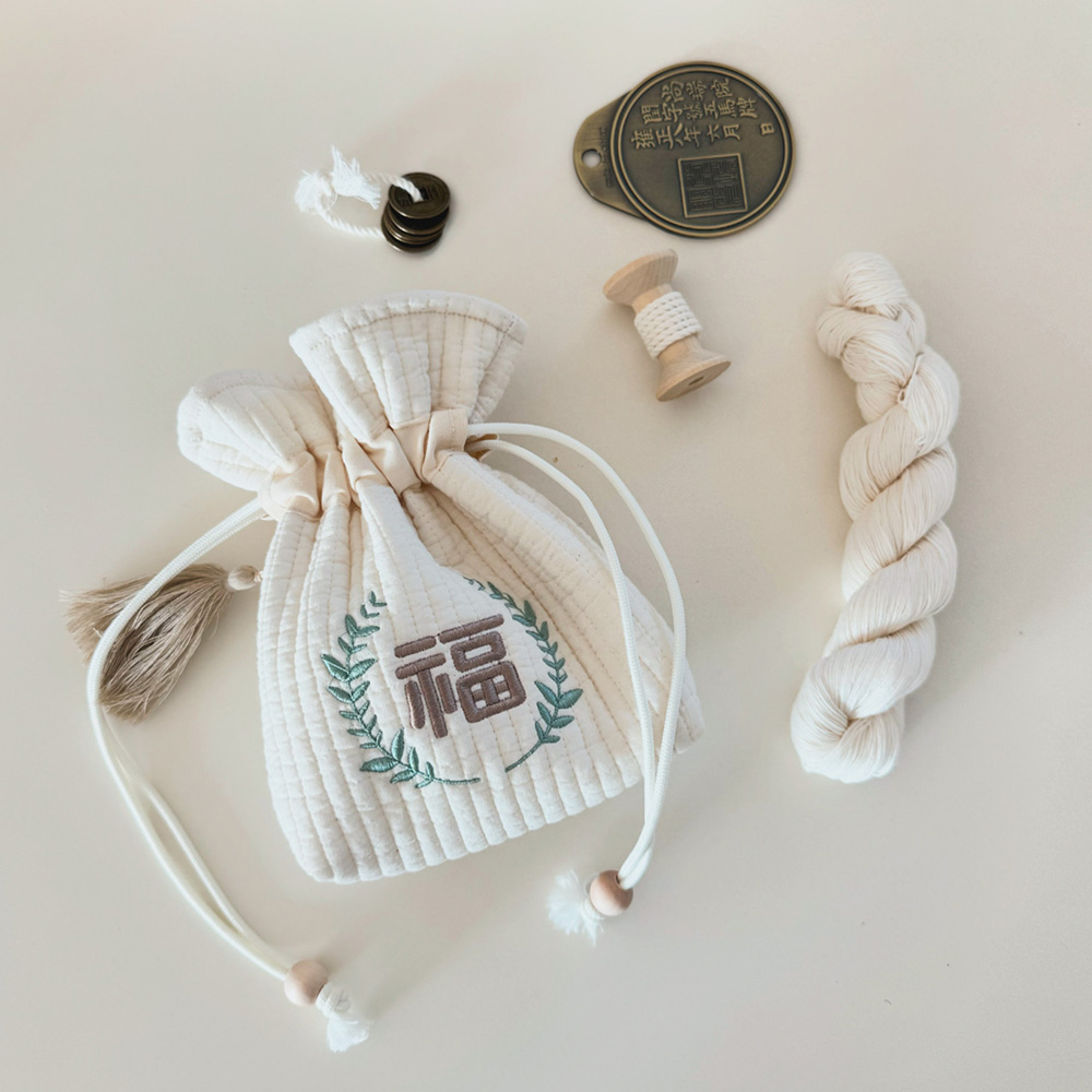 양면 자수이니셜 아기가방 세뱃돈주머니