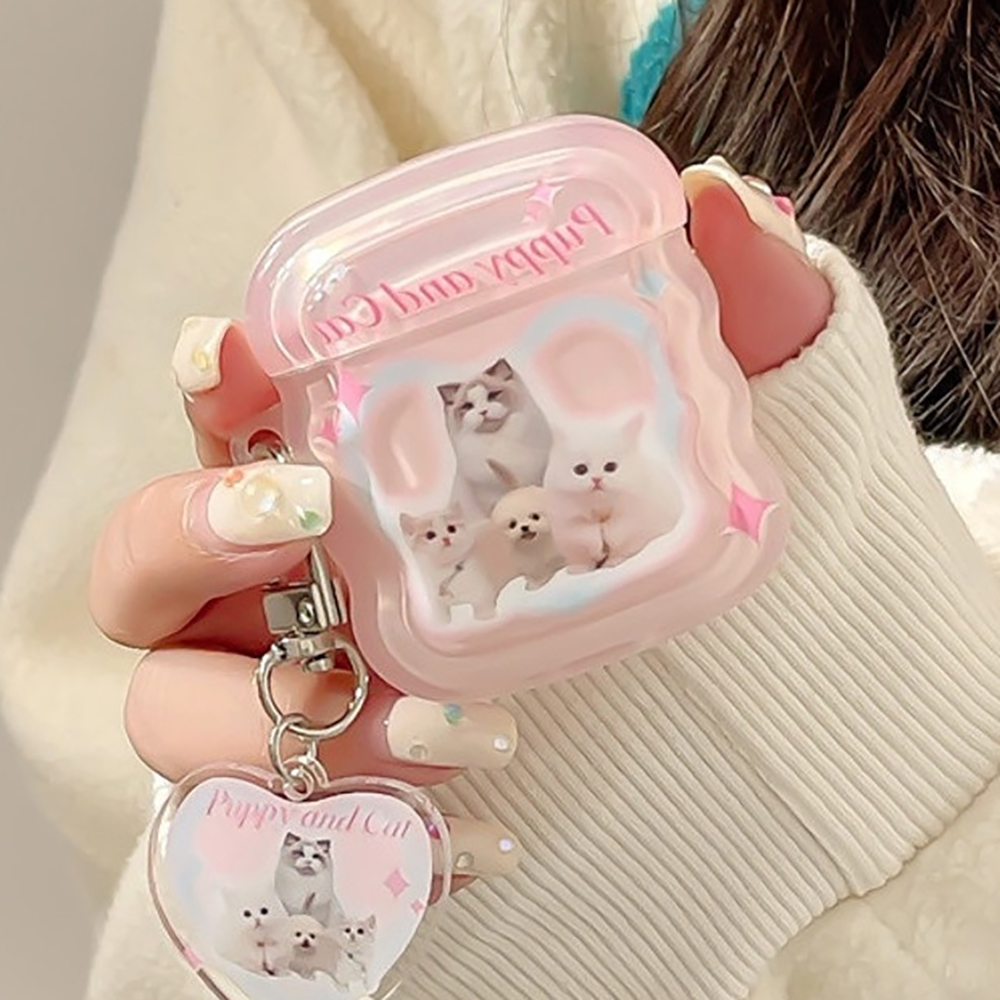 에어팟 프로 2세대 케이스 퍼피앤캣 키링세트