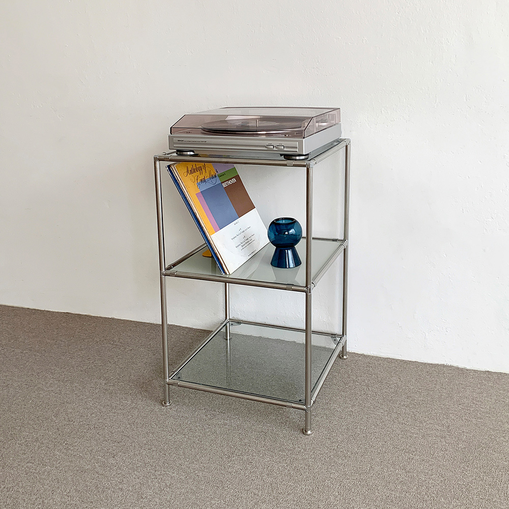 오그레 스테인레스 모듈 가구 듀얼 큐브 사이드 테이블