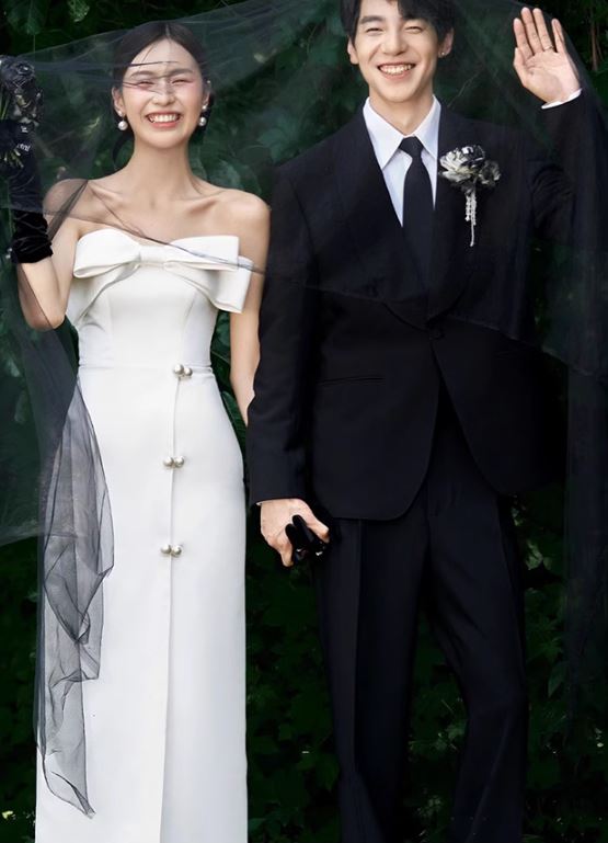 새틴 피로연 브라이덜샤워 셀프웨딩 드레스 웨딩촬영커풀룩 이미지