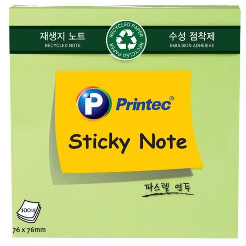 친환경 포스트잇 가로형 재생지 스티키노트 프린텍 100매 - 상세 이미지 2