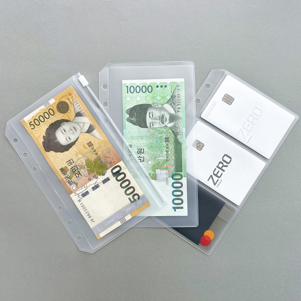 A6 6공 현금바인더 지퍼백 속지 저축 가계부 다이어리 머니포켓 상세 이미지 3