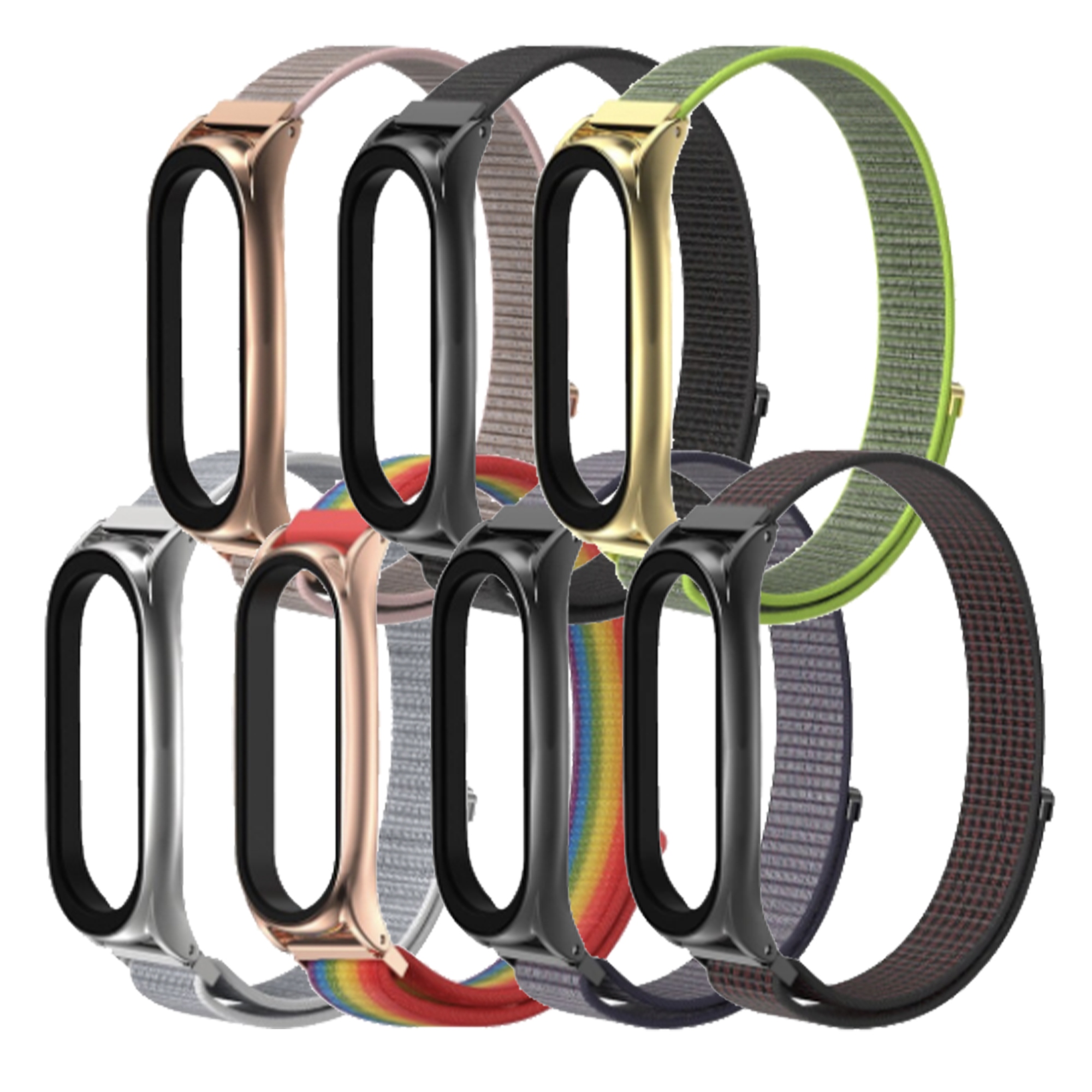 샤오미 미밴드5 6 3 4 나일론 스트랩 MIJOBS 정품 파스텔핑크 - 상품 이미지