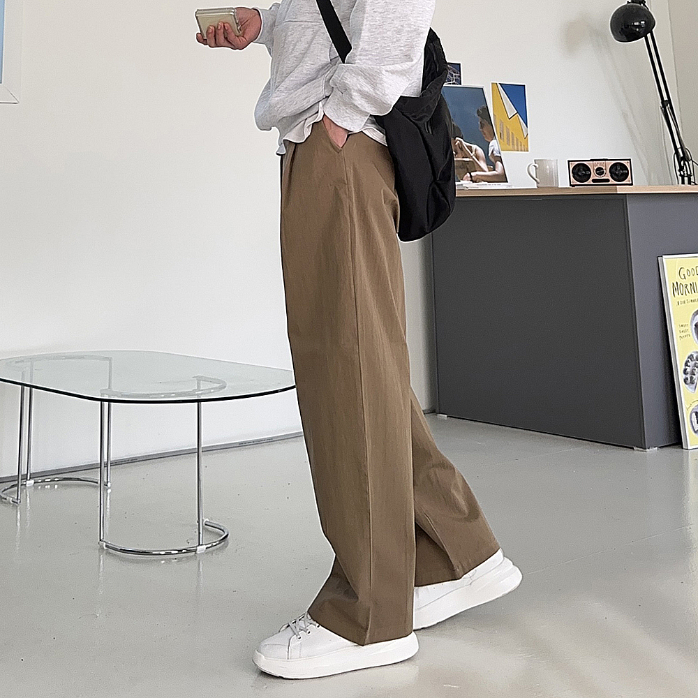 남자와이드팬츠 밴딩 항아리바지 나일론팬츠 남성면바지 - 상세 이미지 3