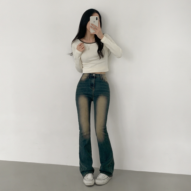 ❤️3일만할인❤️ [3단기장/2XL까지] 브론디 자체보정 청바지 쫀득핏 빈티지워싱 봄 데님 부츠컷 상세 이미지 42