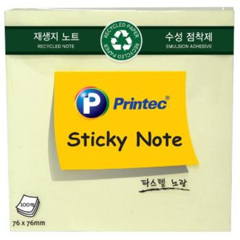 친환경 포스트잇 가로형 재생지 스티키노트 프린텍 100매 - 상세 이미지 3