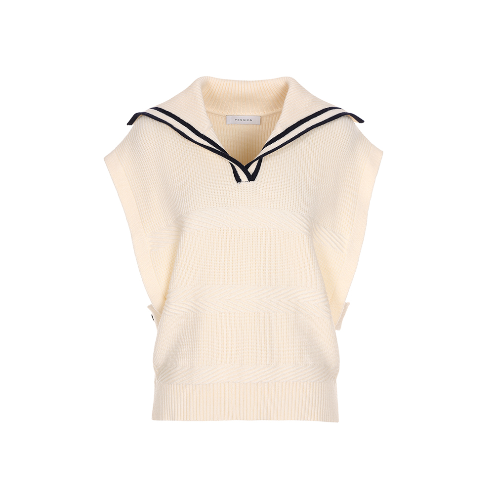 예시카 세일러 카라 니트 베스트 YI1KV192 이미지
