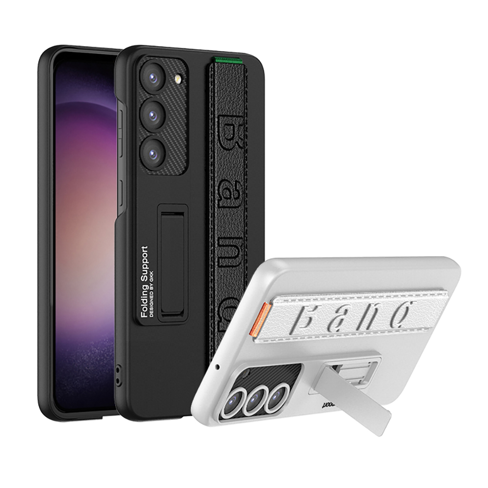 갤럭시 케이스 스탠딩 커버 스트랩 핸드폰 케이스 블랙, 갤럭시S25 - 상품 이미지