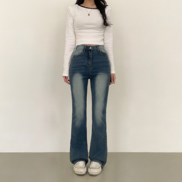 ❤️3일만할인❤️ [3단기장/2XL까지] 브론디 자체보정 청바지 쫀득핏 빈티지워싱 봄 데님 부츠컷 상세 이미지 17