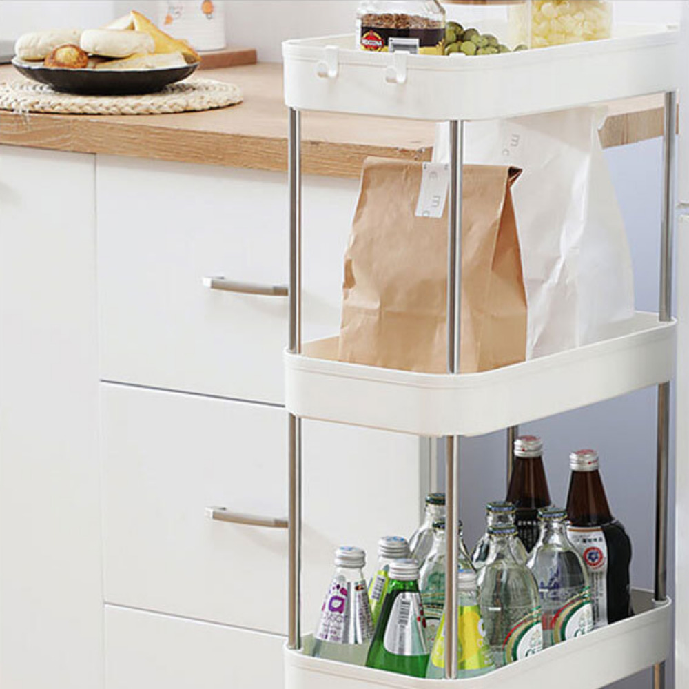 슬라이딩수납장 얇은수납장 폭좁은 틈새 슬림 주방 다용도실 이동식 수납장