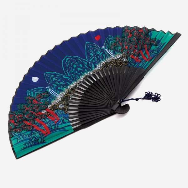 외국인선물 전통 민화부채 접선 일월오봉도 한국기념품