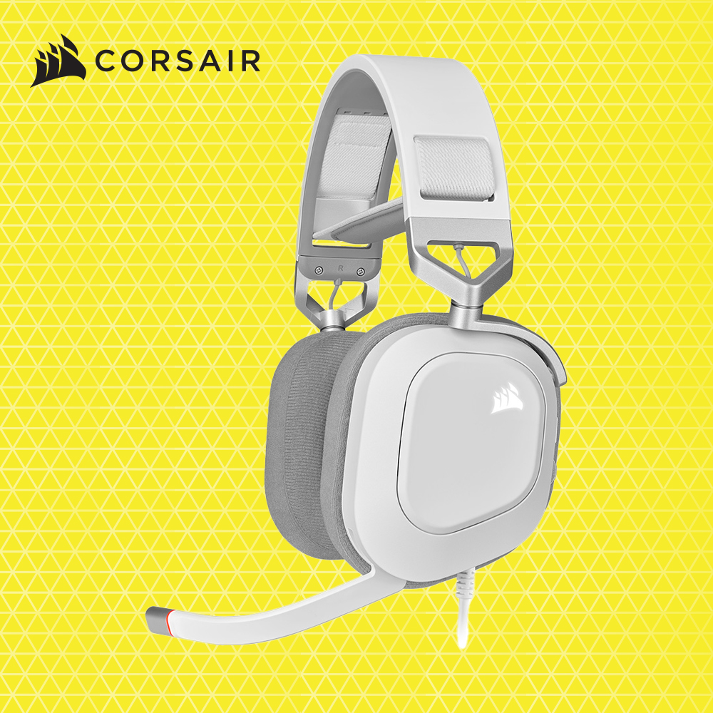 커세어 HS80 RGB USB 7.1채널 게이밍 헤드셋 화이트