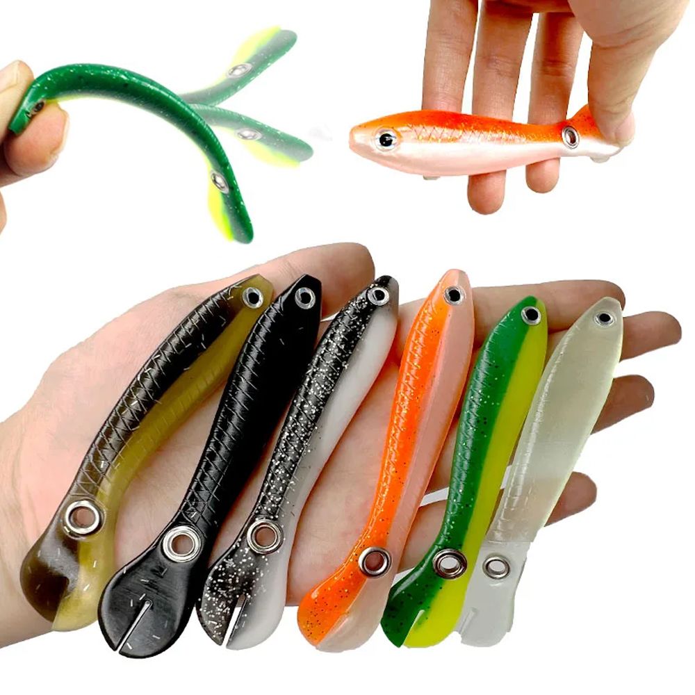 소프트 베이트 웜 배스 쏘가리 송어 루어 미끼 웜 6.7CM - 상품 이미지