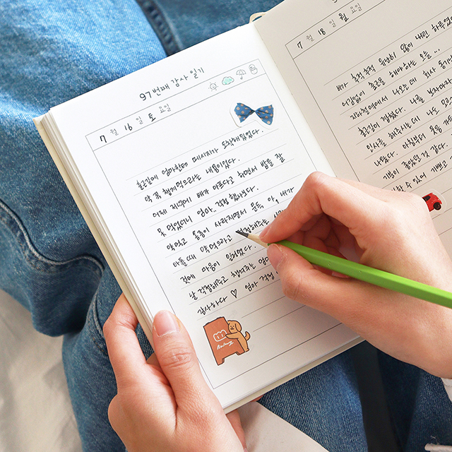 만년일기장 행복 감사일기 성인 일기장 데일리 다이어리 6개월 양장 노트 - 상세 이미지 3