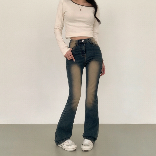 ❤️3일만할인❤️ [3단기장/2XL까지] 브론디 자체보정 청바지 쫀득핏 빈티지워싱 봄 데님 부츠컷 상세 이미지 35