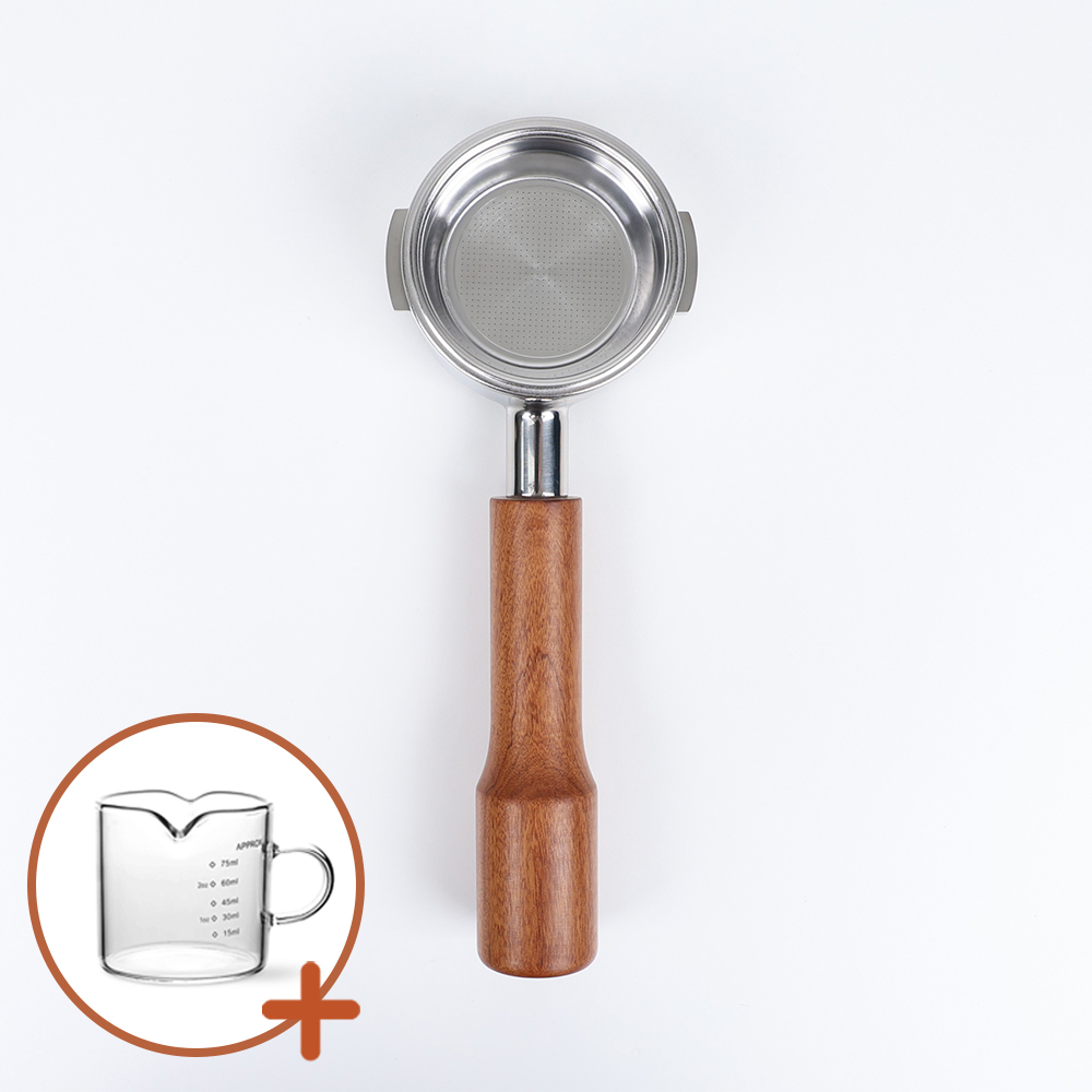 홈인홀 58mm 웰홈 WPM 바텀리스 포터필터 로즈우드 바스켓 포함 제품 이미지