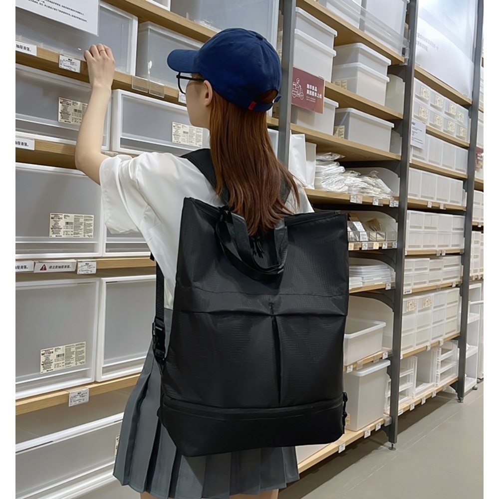 가벼운 노트북 백팩 직사각 다용도 카키 블랙 캐주얼 가방 학생 가성비 42x13x44cm - 상세 이미지 2