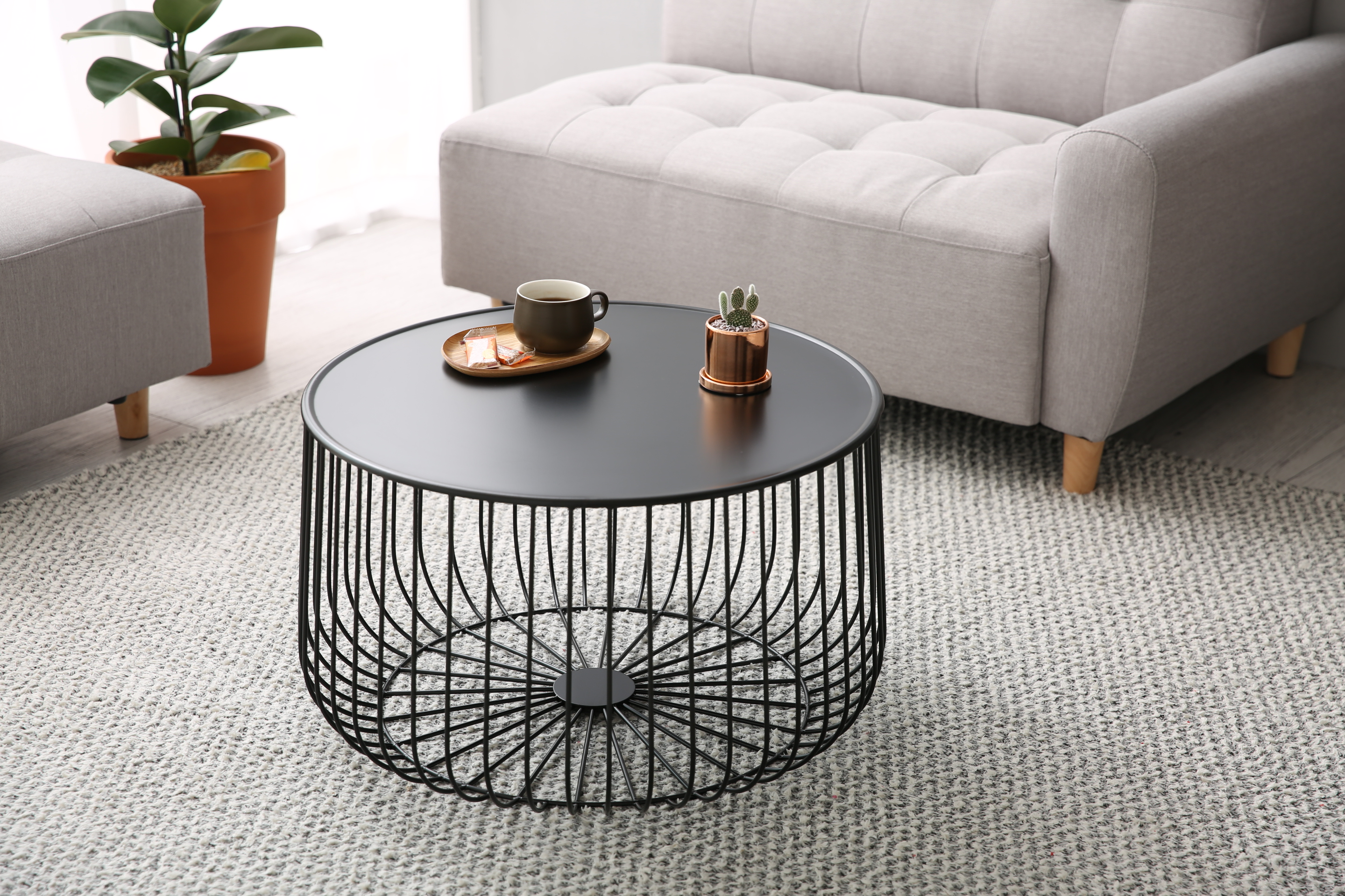 네트 철제 대 티테이블 쇼파 거실협탁 베란다 소파협탁 카페 원형 탁자
