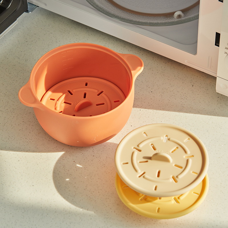 잼먹 이유식찜기 800ml 미니 실리콘 전자렌지