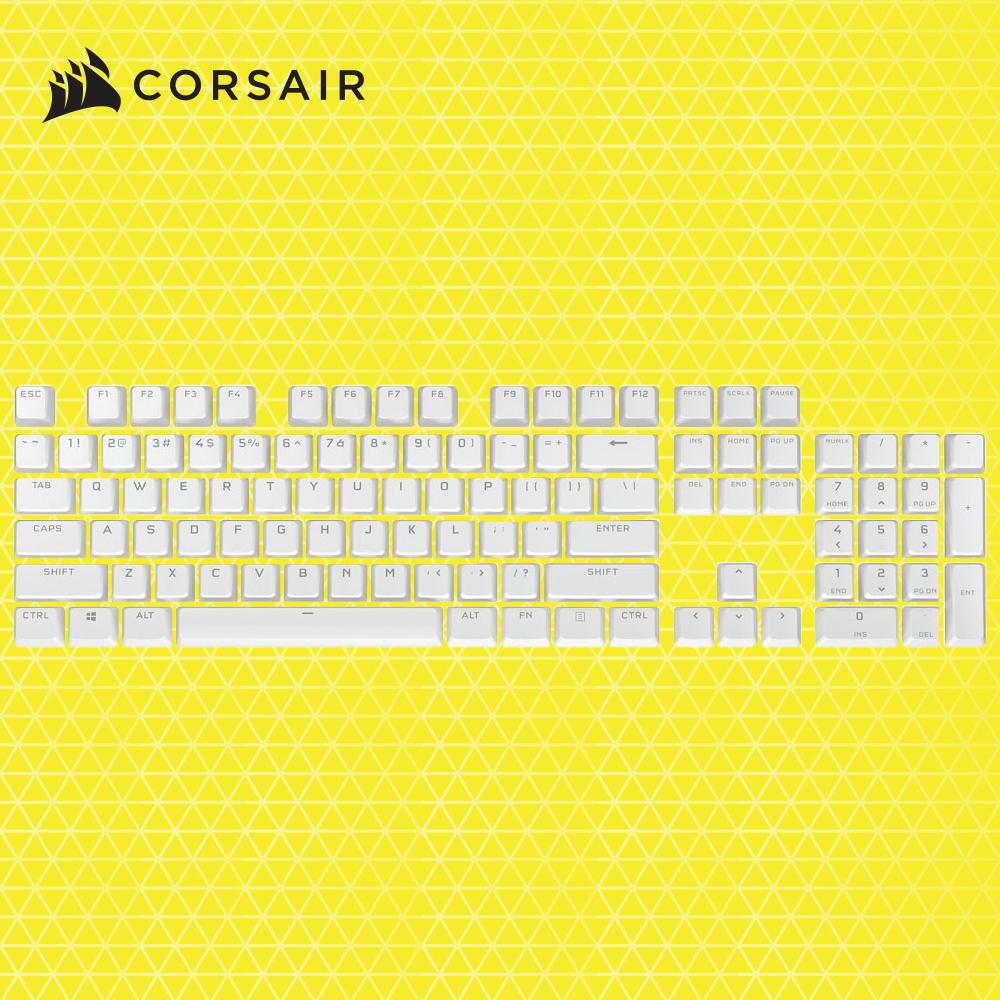 커세어 PBT Double shot PRO 이중사출 한글키캡 화이트 - 상품 이미지