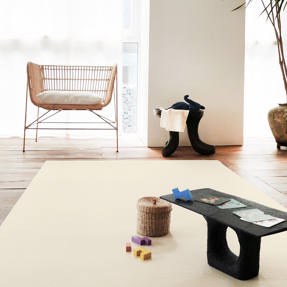 에코폼 층간소음 매트 셀프시공 아기 거실 유아 롤매트 러그 110x100x1.5cm 매트핏 베이지스캐터