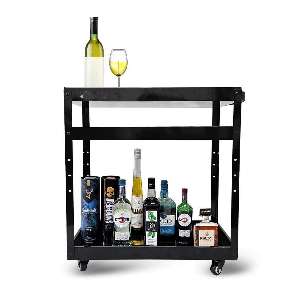 이동식 와인 트롤리 위스키 진열대 양주 트레이 위스키장 철제 3단 선반 bar BF-1