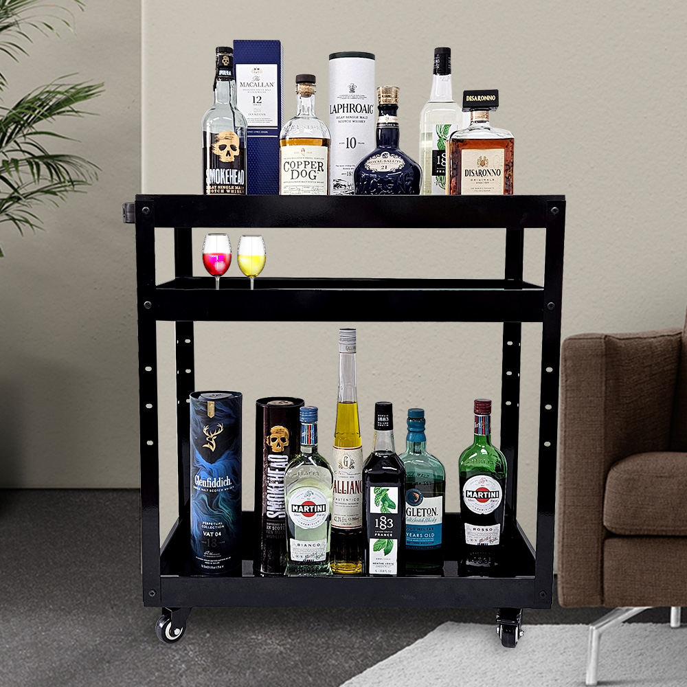 이동식 와인 트롤리 위스키 진열대 양주 트레이 위스키장 철제 3단 선반 bar BF-1