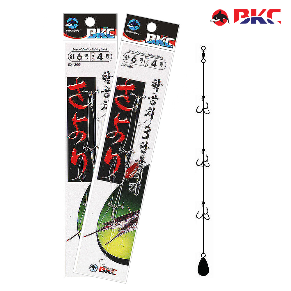 학꽁치 채비 훌치기 바늘 3단 카드채비 BK-366 - 상품 이미지