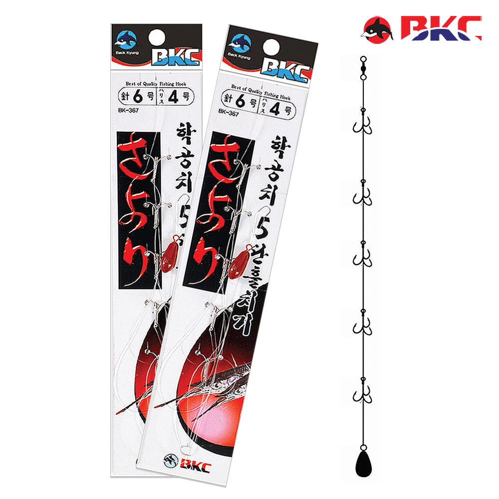 학꽁치 채비 훌치기 바늘 5단 카드채비 BK-367 - 상품 이미지