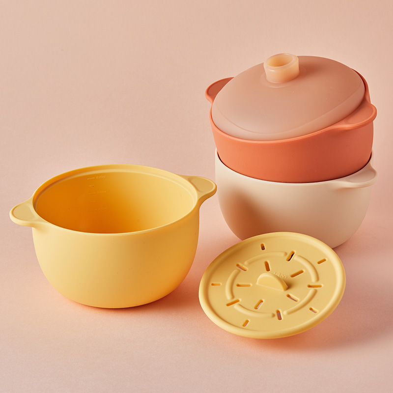 잼먹 이유식찜기 800ml 미니 실리콘 전자렌지