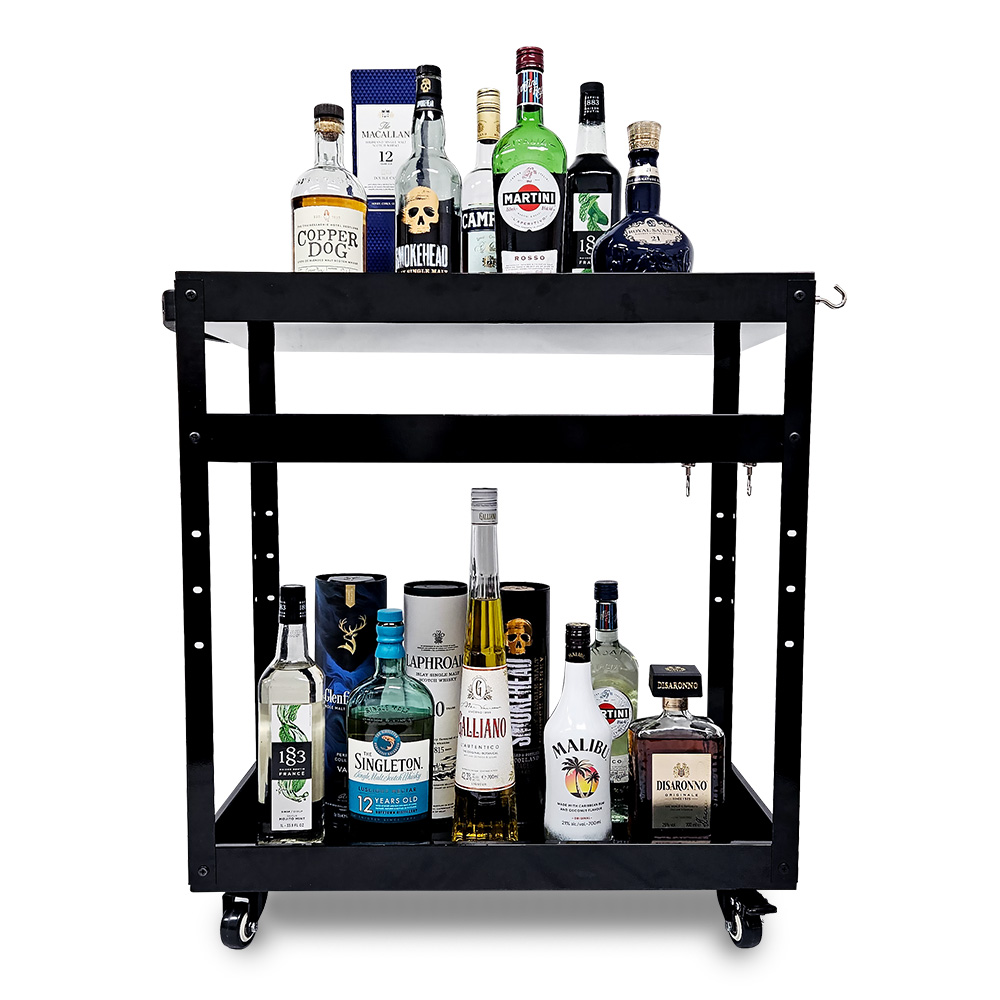 이동식 와인 트롤리 위스키 진열대 양주 트레이 위스키장 철제 3단 선반 bar BF-1